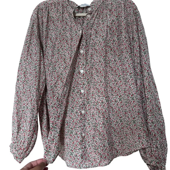 & Other Stories Paris Atelier Floral Print Silk Blend Blouse Size 8 - Picture 9 of 15